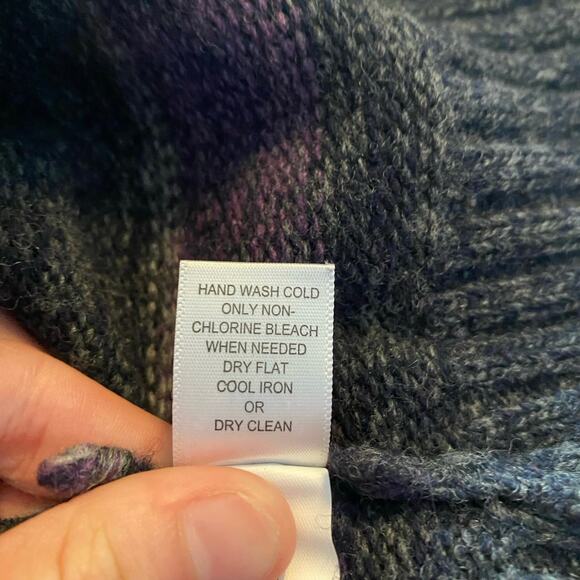 Banana Republic Sweater Medium Gray Purple 1/4 Zip Extra Fine Merino Wool - Picture 12 of 16